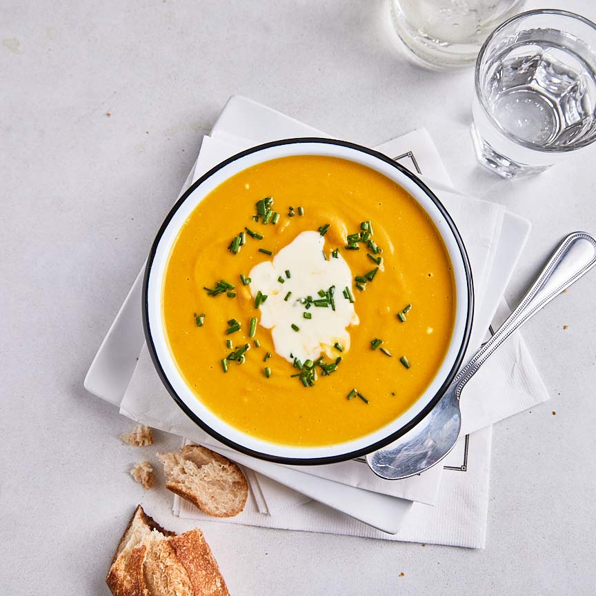 Roasted Butternut Squash and Fuji Apple Soup (Vegetarian)